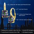 thumbnail image 2 of Gem Stone King 7.20 Ct Oval Green Mystic Quartz 18K Yellow Gold Plated Silver Earrings, 2 of 5
