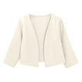 thumbnail image 6 of Breezora Women's Short Blazer Cardigan Top Trendy Spring Summer Lightweight Office Casual Chic Wear L Size White, 6 of 9