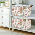 thumbnail image 2 of Yayeee Foldable Storage Basket for Shelves with Handles Set of 2 Waterproof Cloth Bins, Brown Nordic Christmas House, 2 of 7