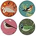thumbnail image 3 of Charley Harper Feathered Friends Absorbent Stone Coaster Set, 3 of 4