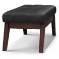 thumbnail image 2 of Draper 40" Wide Modern Tufted Ottoman Bench in Distressed Black Faux Leather, 2 of 8