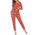thumbnail image 5 of Ekouaer Womens Pajamas Set Long Sleeve Loungewear Soft Lounge Set Joggers with Pockets, 5 of 7