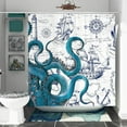 thumbnail image 6 of Blue Nautical Octopus Shower Curtain Set Funny Ocean Kraken Shower Curtains for Bathroom Cool Octopus Decor Polyester Fabric-72" x 72", 6 of 6