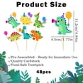 thumbnail image 2 of Juego de adornos para tartas CUXING con diseño de dinosaurio, 48 piezas, para fiesta de cumpleaños, 2 of 7