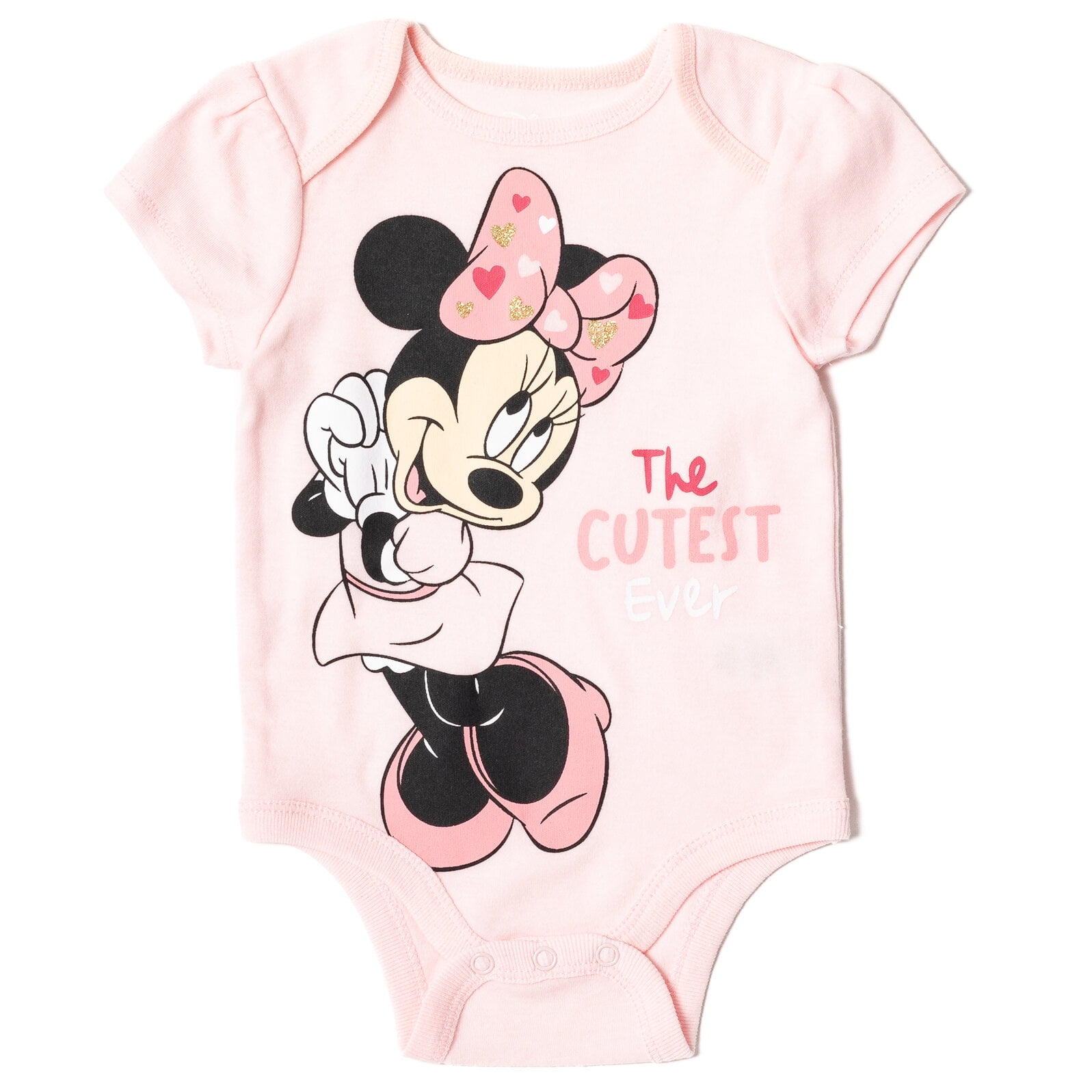 Disney Minnie Mouse Infant Baby Boys or Girls Fleece Pullover Hoodie Bodysuit and Pants 3 Piece Outfit Set Newborn to Infant