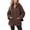 03#Coffee, variant on Plus Size Womens Fuzzy Winter Coats Full Zip Oversized Lightweight Hooded Fall Jackets with Pockets Drawstring Long Sleeve Loose Outerwear Size to 4XL