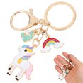 thumbnail image 1 of IDEANATEGRATE Llavero Colgante De Aleación Rosa Con De Unicornio Para Llaves Y, 1 of 8