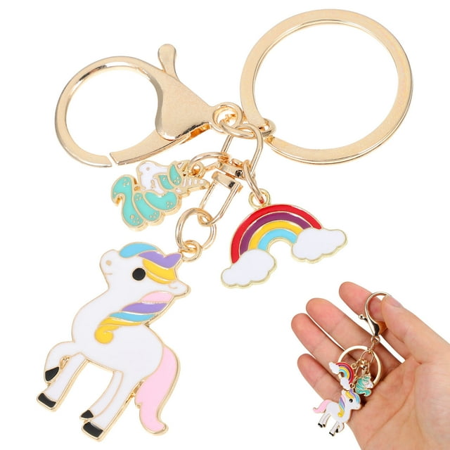 IDEANATEGRATE Llavero Colgante De Aleación Rosa Con De Unicornio Para Llaves Y