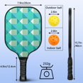 thumbnail image 4 of Pickleball Paddles Set Of 2, Fiberglass Surface, Elegant Geometric Print, 4 Balls & Bag, 4 of 5