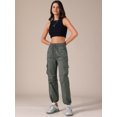 thumbnail image 2 of DARING DIVA Women's Cargo Joggers Streetwear Pockets Casual Pants Medium Grey, 2 of 6