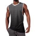thumbnail image 2 of FRSASU Men's Gradient Athletic Tank Tops Pullover Loose Crewneck Casual Sleeveless Summer Bodybuilding Muscle Tee Shirts White, 2 of 5