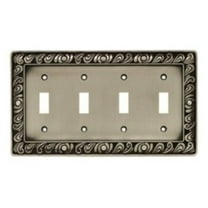 Franklin Brass 64041 Paisley Quad Toggle Switch Wall Plate/Switch Plate/Cover, Brushed Satin Pewter