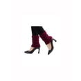 thumbnail image 3 of INSPIRE CHIC Women's Ruffled Cuff Over Knee Length Ribbed Knitted Leg Warmers Burgundy-Printed, 3 of 6