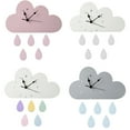 thumbnail image 3 of Yesbay Nordic Wooden Cloud Raindrop Shaped Wall Clock Nursery Room Decoration-White, 3 of 6
