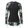 thumbnail image 4 of FhsagQ Ensemble de Couverture pour Femmes avec Robe Maillot de Bain à Manches Longues Imprimé Fermeture Éclair Surf Maillot de Bain Couverture pour Femmes Jeu de Rôle Noir m, 4 of 7