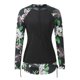 thumbnail image 4 of MKLEKYY Traje De Baño Mujer Women'S Long Sleeve Rash Guard Swimsuit Printed Zipper Surfing Swimsuit Bathing Suit, 4 of 5