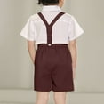 thumbnail image 4 of Plebaso Boys Suits 3 Piece Formal Dress Shirts Suspender Shorts Bowtie Summer Wedding Outfits for Kids, 4 of 7