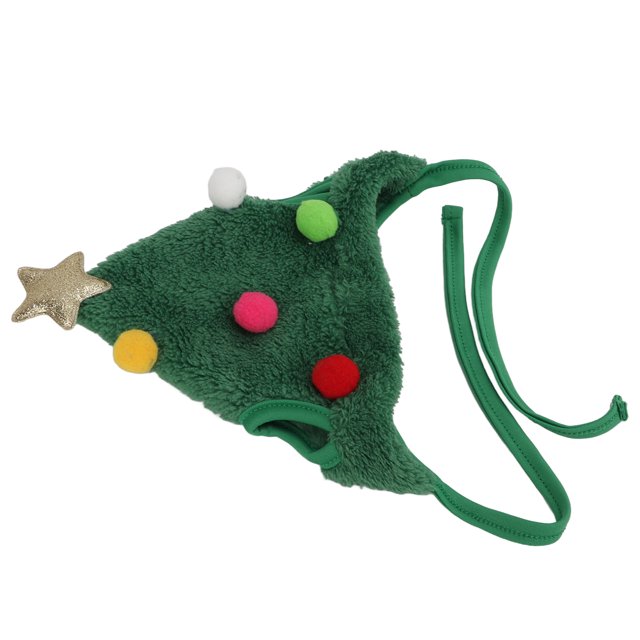 Tocado De Navidad Para Mascotas, Gorro De Invierno Para Perros De Felpa + Banda Elástica Ajustable De Poliéster Para Fiestas Festivas