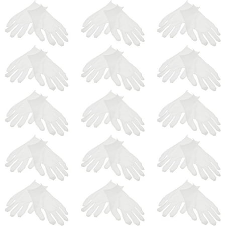 15 Pairs White Cotton Gloves Moisturizing Overnight Gloves Serving Inspection Gloves Cloth Gloves for Dry Hands Eczema Spa