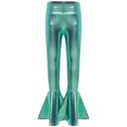 thumbnail image 6 of Linjinx Kids Girls Metallic Jazz Hip Hop Dance Outfits Tassel Long Sleeve Bomber Jacket Coat and Flared Pants Set Light Green 8, 6 of 6