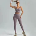 thumbnail image 2 of Conjunto de yoga de 2 uds para mujer, ropa de yoga con correa cruzada de cintura alta, Sujetador deportivo de Yoga de alta elasticidad, conjunto de ropa deportiva, chándal para mujer, 2 of 6