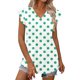 thumbnail image 2 of Craaazy Women Casual V Neck Blouse, Polka Dot/Ombre/Check Print Short Sleeve Ruffle Sleeve Top, Loose Fit Comfy T-shirts for Daily Wear Gifts, 2 of 9