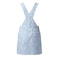 thumbnail image 5 of Bainana Kids Girls Sleeveless Plaid Printed Overalls Dress With Pocket Comfortable Casual Child Suspender Dress For Outdoor Play Size 8-9 Years Sky Blue, 5 of 7