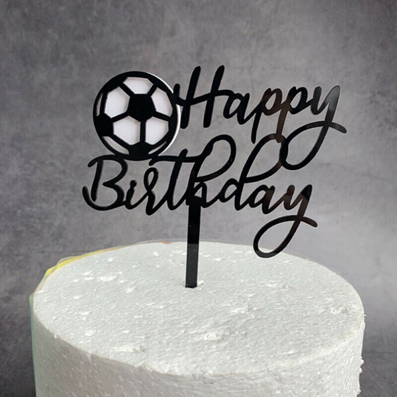 Datingday Football Acrylic Cake Topper Soccer Happy Birthday Cake