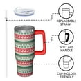 thumbnail image 3 of 30oz Christmas Tree Tumbler with Lid and Straw Leak Proof Stainless Steel Cup Holiday Coffee Water Bottle Gifts, 3 of 5