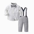 thumbnail image 2 of zuwimk Baby Boy Dress Clothes, Toddler Gentleman Outift for Boy, Winter Infant Wedding Suit, Fall Christening Clothing Set(8-9 Years ,Grey), 2 of 8