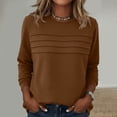 thumbnail image 2 of Hurxie Women Tops Long Sleeve Blouses Dressy Casual Crewneck Pleated Tunic Shirts Loose Fashion Clothes, 2 of 5