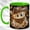 Green, variant on Glowing Cowboy Ghost Coffee Mug, Western Bat Mug, Ceramic 11 oz