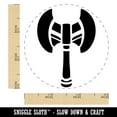 thumbnail image 2 of Battle Axe Dwarven Fantasy Weapon Self-Inking Rubber Stamp Ink Stamper - Yellow Ink - Small 3/4 Inch, 2 of 7