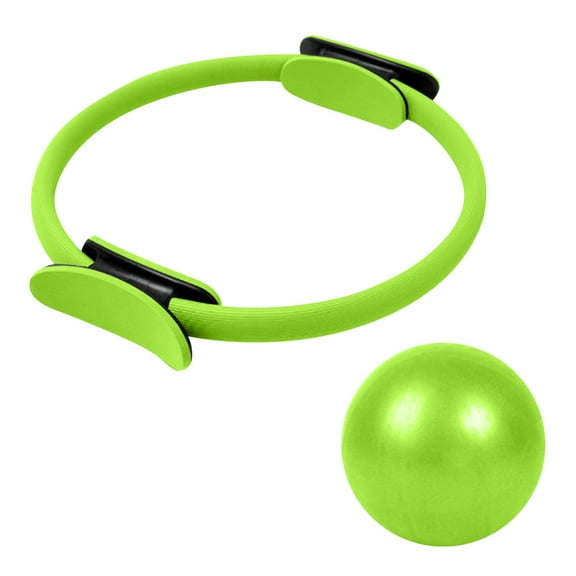 Kelly Bro Pilates Ring and Mini Exercise Ball (2 pcs),Pilates Ring Fitness Circle, Yoga Rings Magic Circle with Dual Padded Handles for Toning Arms