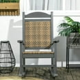 thumbnail image 6 of Spaco PE Rattan Rocking Chair with Fade-Resistant Waterproof HDPE Frame, Traditional Wicker Porch Rocker with Soft Padded Seat and Breathable Backrest for Outdoor, Dark Gray, 6 of 11