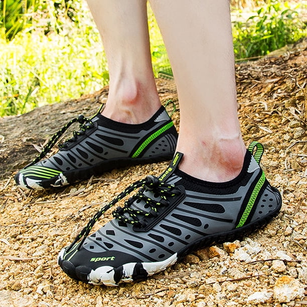 Zapatos acuáticos antideslizantes, zapatos de natación transpirables para mujeres y hombres (negro verde 46) Likrtyny Tenis De Mujer Tenis De Hombre