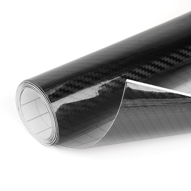 5D Fibra de Carbono Etiqueta Autoadhesiva Etiqueta Engomada de la Película de Vinilo del Coche del Estiramiento Libre de la Burbuja de la Fibra de Carbono 5D 152X60cm Negro