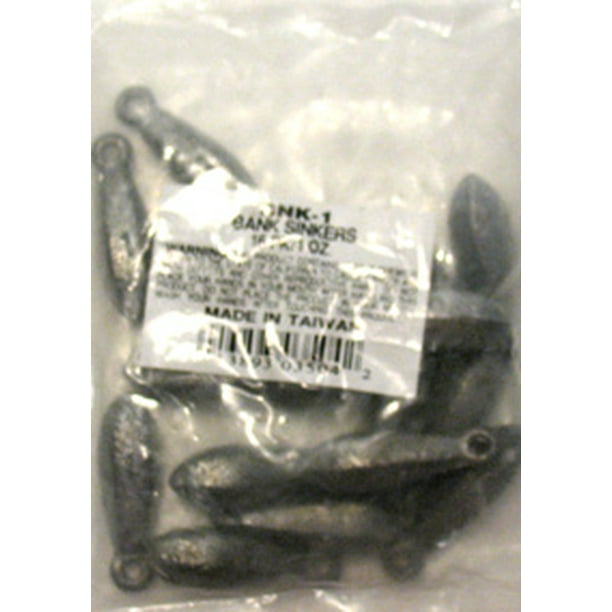 South Bend Lead Bank Sinker Fishing Weight, 1 Ounce, 16pack Walmart