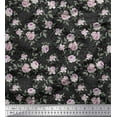 thumbnail image 1 of Soimoi Velvet Fabric Leaves & Rose Floral Print Fabric by the Yard 58 Inch Wide, 1 of 3