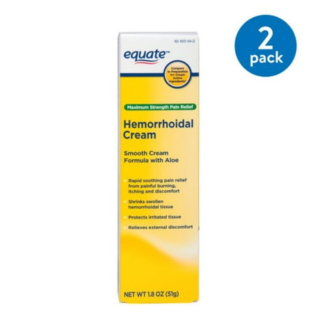 (2 Pack) Equate Maximum Strength Hemmorhoidal Pain Relief Cream, 1.8 (Best Over The Counter Hemorrhoid Cream)