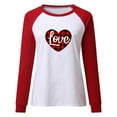 thumbnail image 2 of XEGLSBU T Shirts for Women Plus Size Loose Fit Womens Valentine's Day Heart Printed Long Sleeve Tops Blouse T-Shirt Red Size M, 2 of 2
