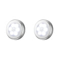 thumbnail image 3 of Wosthever 6 LEDs Sensor PIR Luz Armario Armario Dormitorio Lámpara de noche LED Gabinete Luz de noche para armario Escaleras Cocina Concha redonda plateada luz blanca. 2Conjunto, 3 of 6