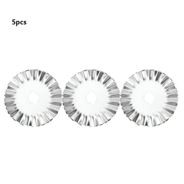 FACEGA 5-Pack 45mm Wavy Blade Rotary Cutter for Fabric,Leather,and Paper Crafts