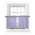 thumbnail image 2 of Pure Lavender Sheer Kitchen Tier Curtains 24 Inch length, Rod Pocket Half Curtains Short Drapes, Simple Solid Color Light Filtering Chiffon Small Window Treatments 2 Panels 27.5"W x 24"L, 2 of 7