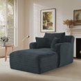 thumbnail image 2 of MAYEERTY Single Corduroy Chaise Lounge Sofa, Modern Couch with Spring Cushion for Apartment, 65*39*33"Dark Grey, 2 of 8