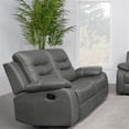thumbnail image 2 of Coaster Nova Leather Upholstered Motion Reclining Loveseat Dark Gray, 2 of 15