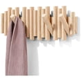 thumbnail image 1 of Wooden Wall Hook with 5 Hooks, Natural Wood, 37.1x16.5x4.4 cm, 1 of 4