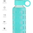 thumbnail image 3 of purifyou Premium 40/32 / 22/12 oz Glass Water Bottles with Volume & Times to Drink, Silicone Sleeve & Stainless Steel Lid Insert, Reusable Bottle for Fridge Water, Milk, Juice, 3 of 5