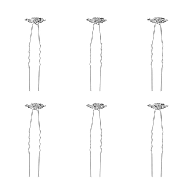 MasteelfCA 6pcs Snowflake Design Hairpin Rhinestone Headdress Stylish Hair Accessories