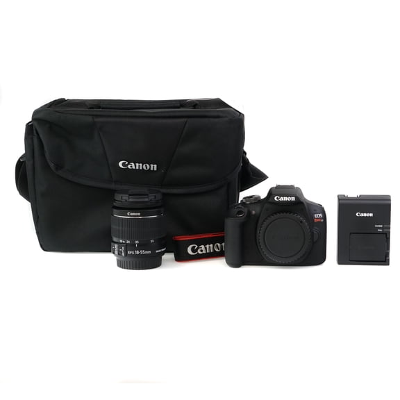 Open Box Canon EOS Rebel T7 Digital SLR Camera with EF-S 18-55mm & EF 75-300mm Lenses, APS-C Sensor, 24.1MP
